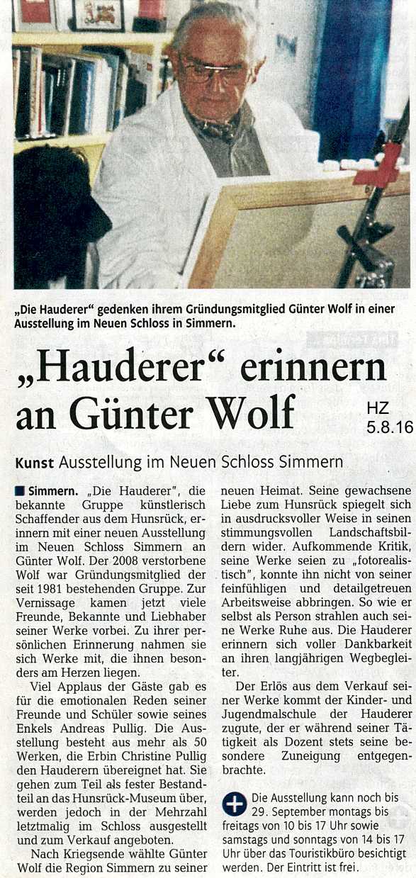 Günter Wolf Ausstellung